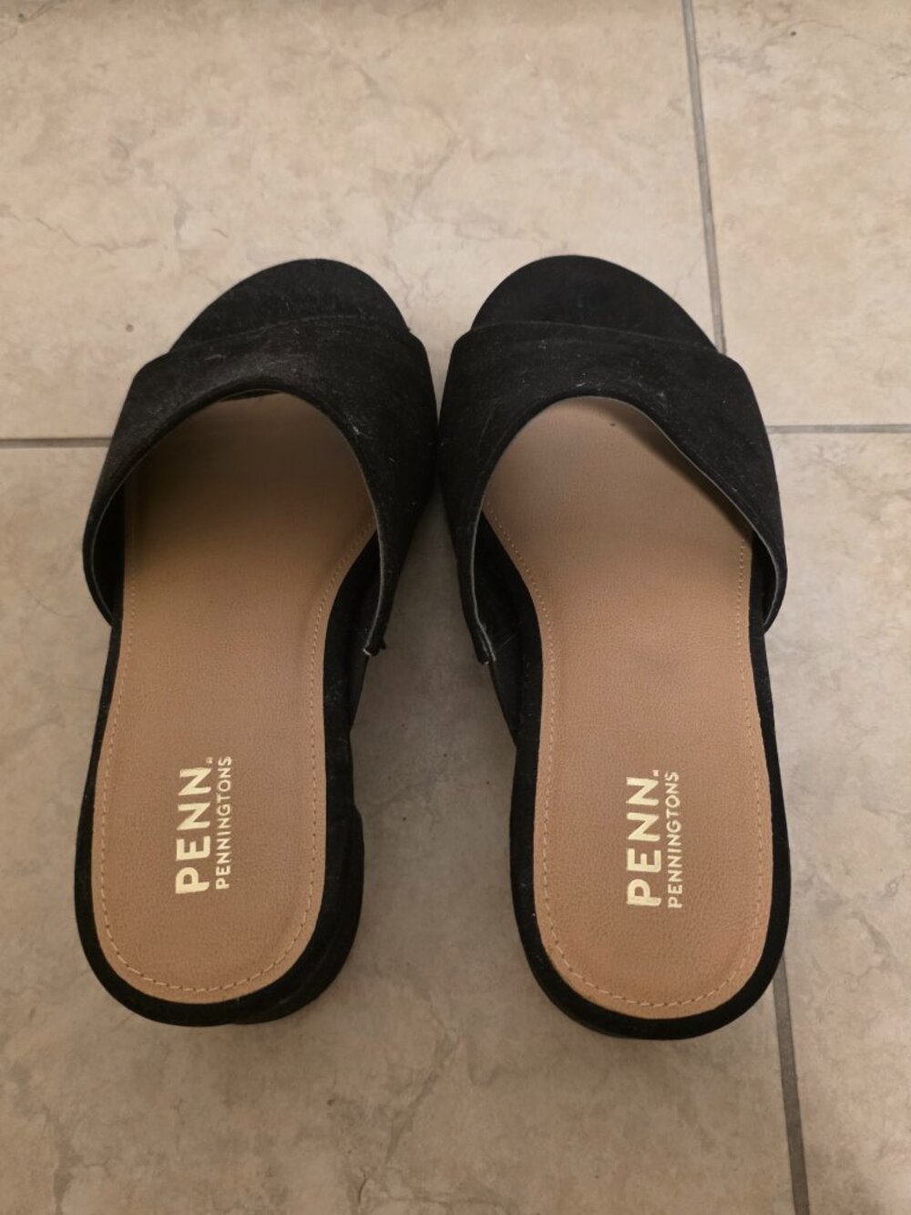 Penningtons Wide Faux-suede Heeled Slippers/ Sandals